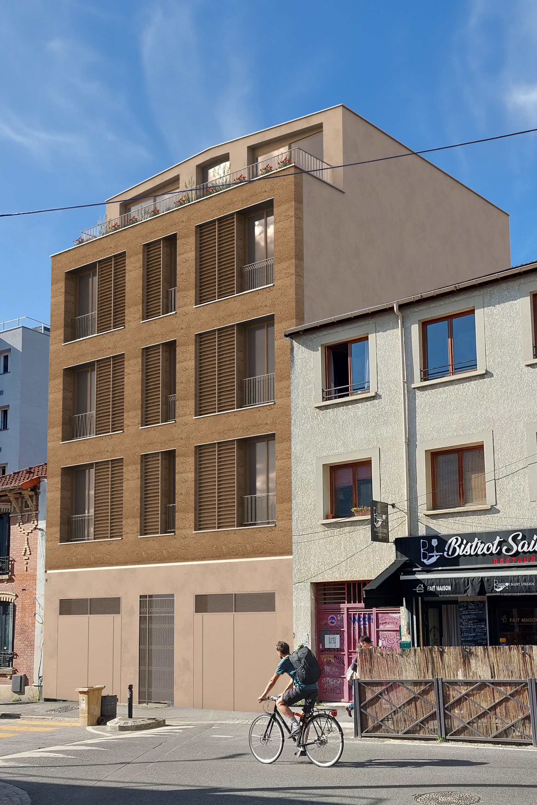 L’îlot vert – immeuble en terre crue à Montreuil